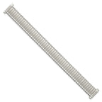 12-16mm Ladies Satin and Polished Silver-tone Thin-Flexo Link 6 inch Watch Band