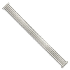DeBeer 12-16mm Ladies Satin and Polished Silver-tone Thin-Flexo Link 6 inch Watch Band