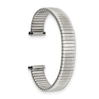 12-16mm Ladies Satin and Polished Silver-tone Thin-Flexo Link 6 inch Watch Band
