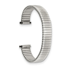 DeBeer 12-16mm Ladies Satin and Polished Silver-tone Thin-Flexo Link 6 inch Watch Band