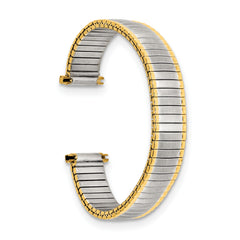 DeBeer 12-16mm Ladies Satin and Polished Two-tone Thin-Flexo Link 6 inch Watch Band