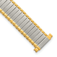 DeBeer 12-16mm Ladies Satin and Polished Two-tone Thin-Flexo Link 6 inch Watch Band