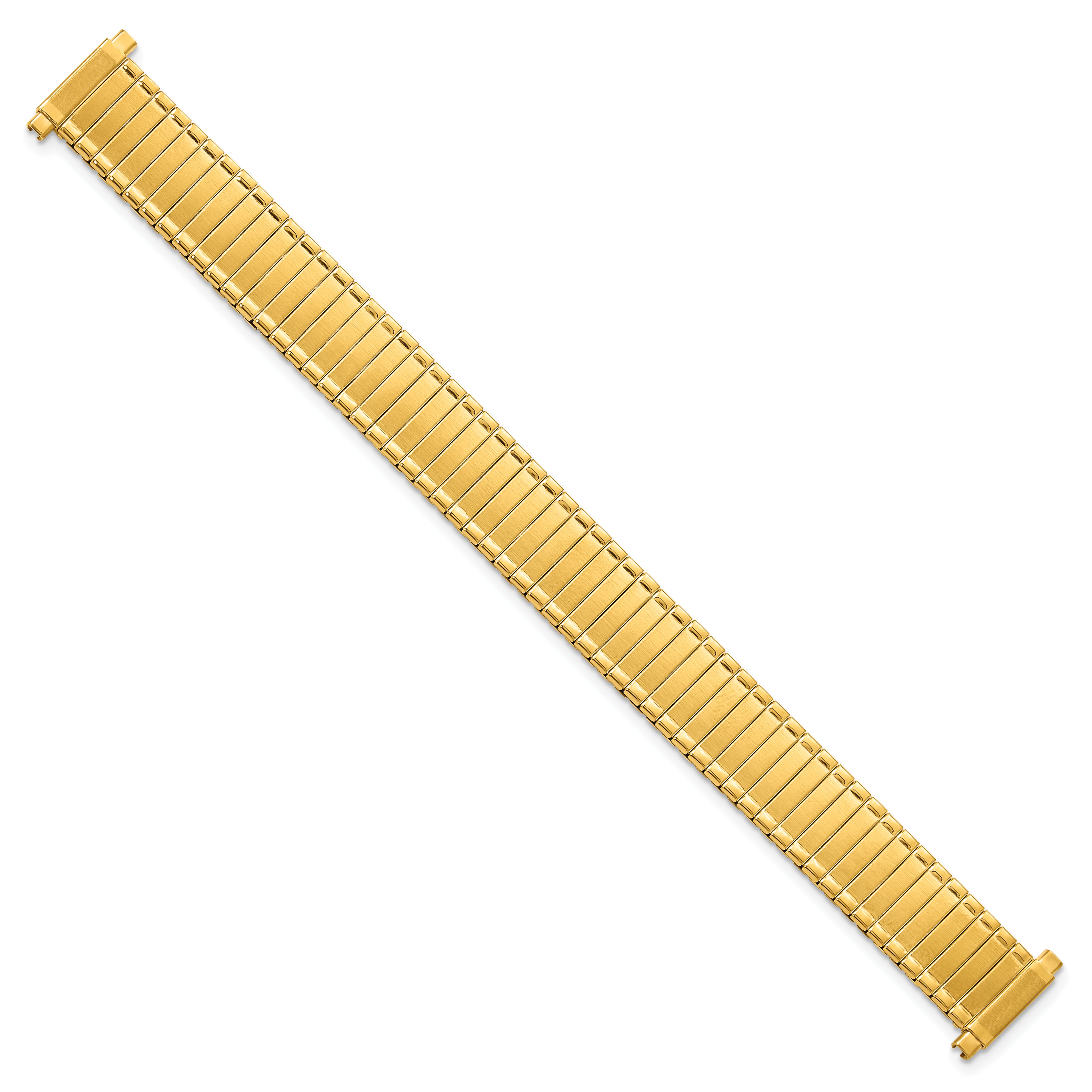 DeBeer 12-16mm Ladies Satin and Polished Gold-tone Thin-Flexo Link 6 inch Watch Band