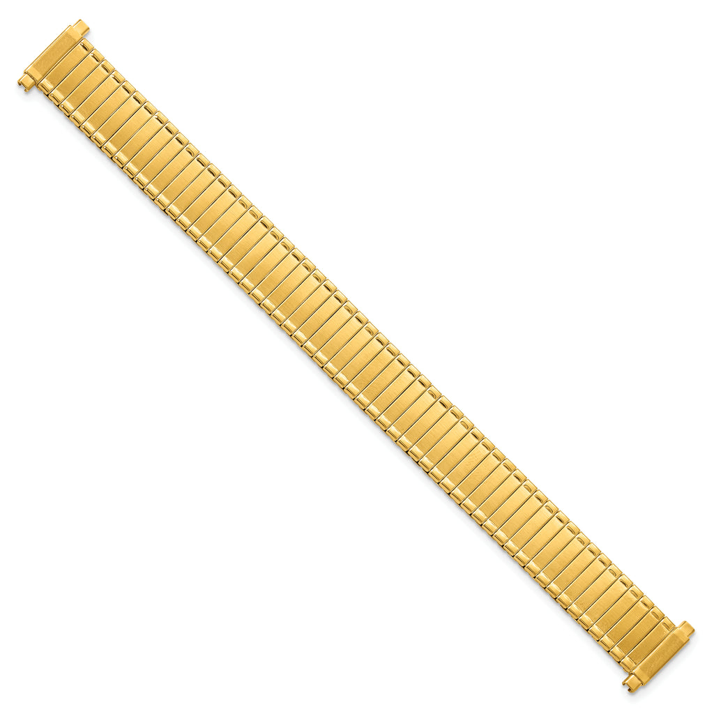 12-16mm Ladies Satin and Polished Gold-tone Thin-Flexo Link 6 inch Watch Band