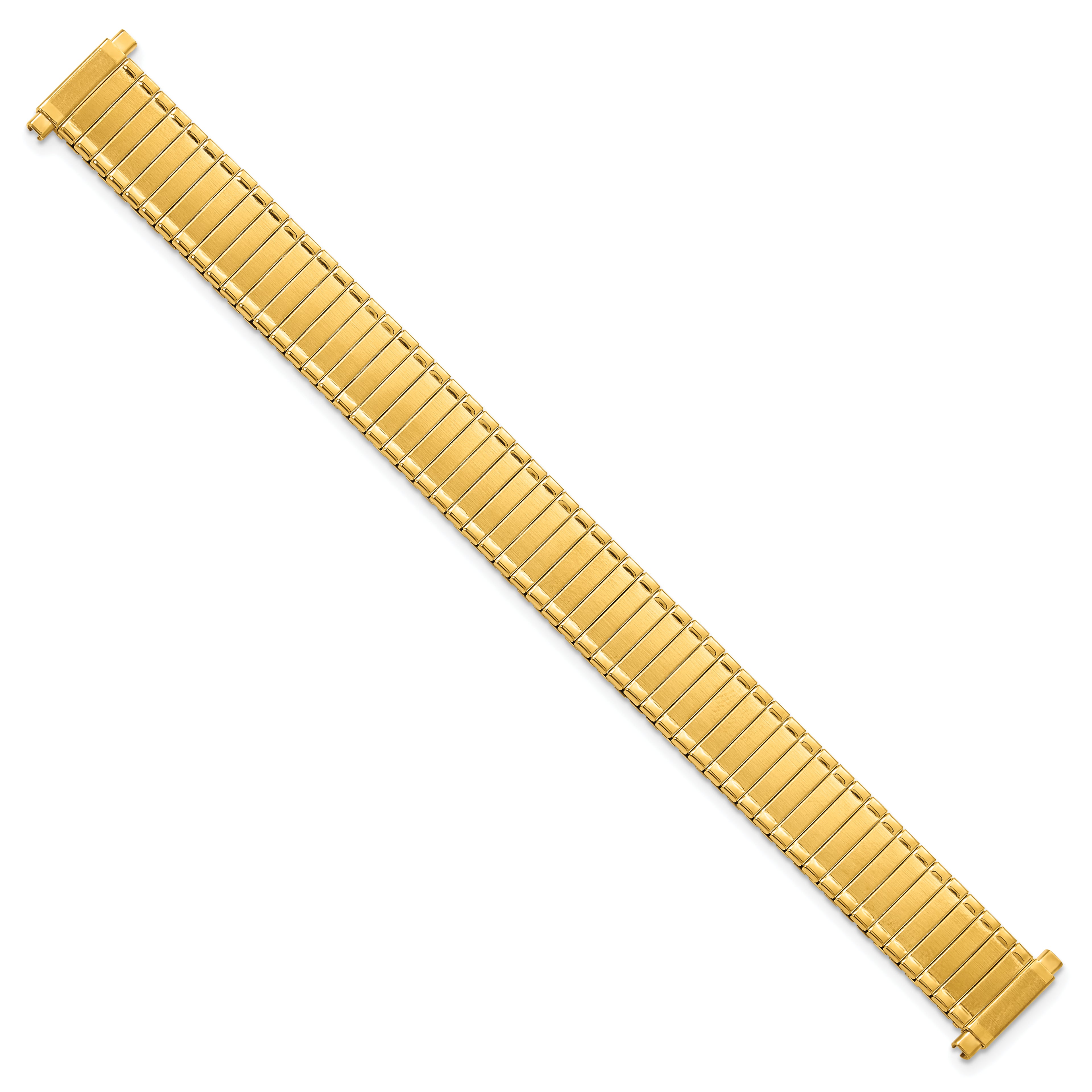 12-16mm Ladies Satin and Polished Gold-tone Thin-Flexo Link 6 inch Watch Band
