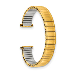 DeBeer 12-16mm Ladies Satin and Polished Gold-tone Thin-Flexo Link 6 inch Watch Band