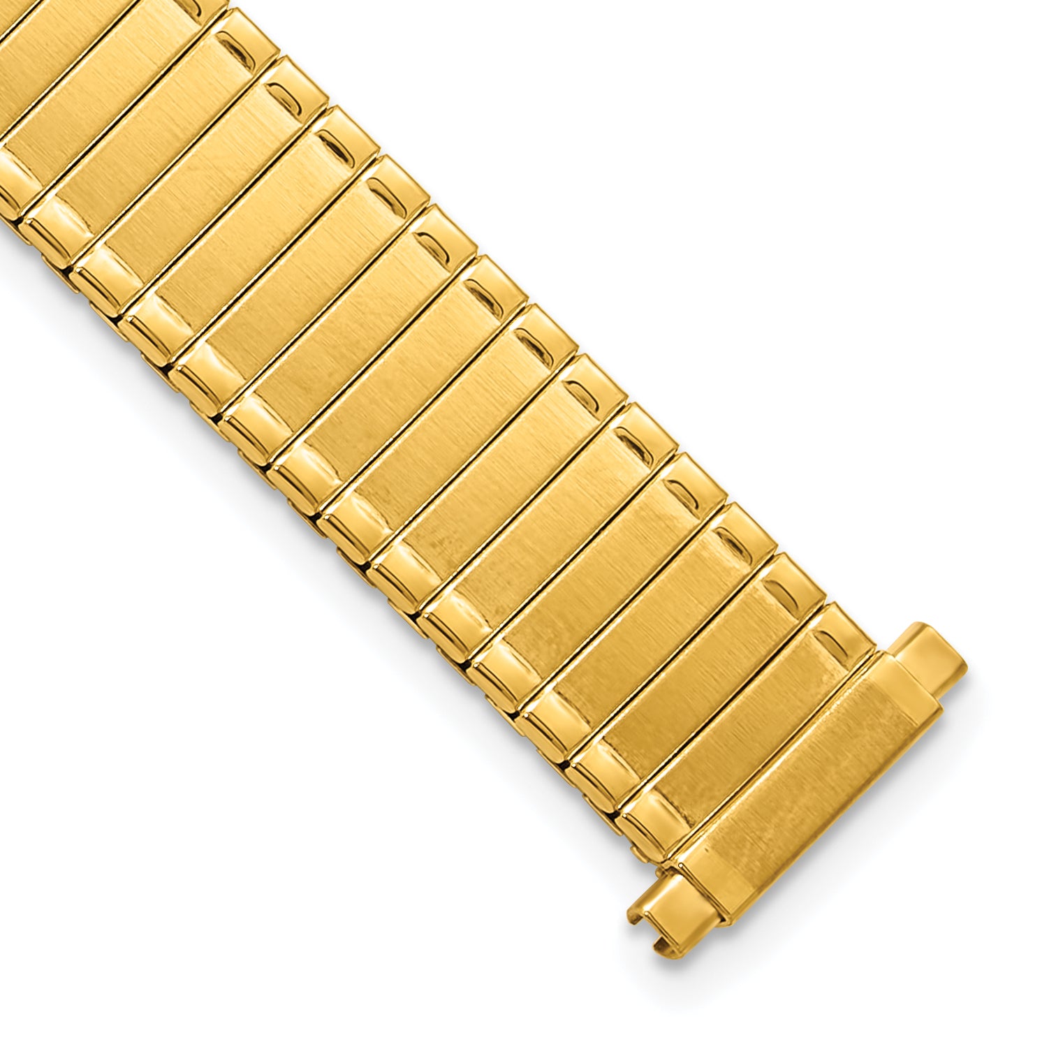 12-16mm Ladies Satin and Polished Gold-tone Thin-Flexo Link 6 inch Watch Band Main image