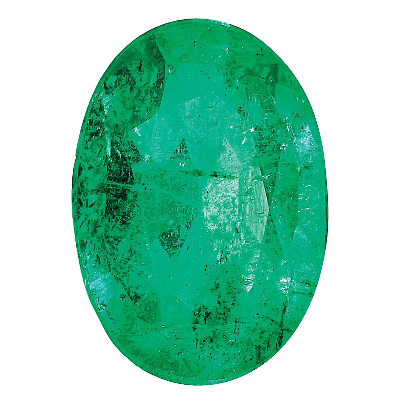 6x4mm Oval Faceted Natural Emerald - A Quality - Sophia Jewelers