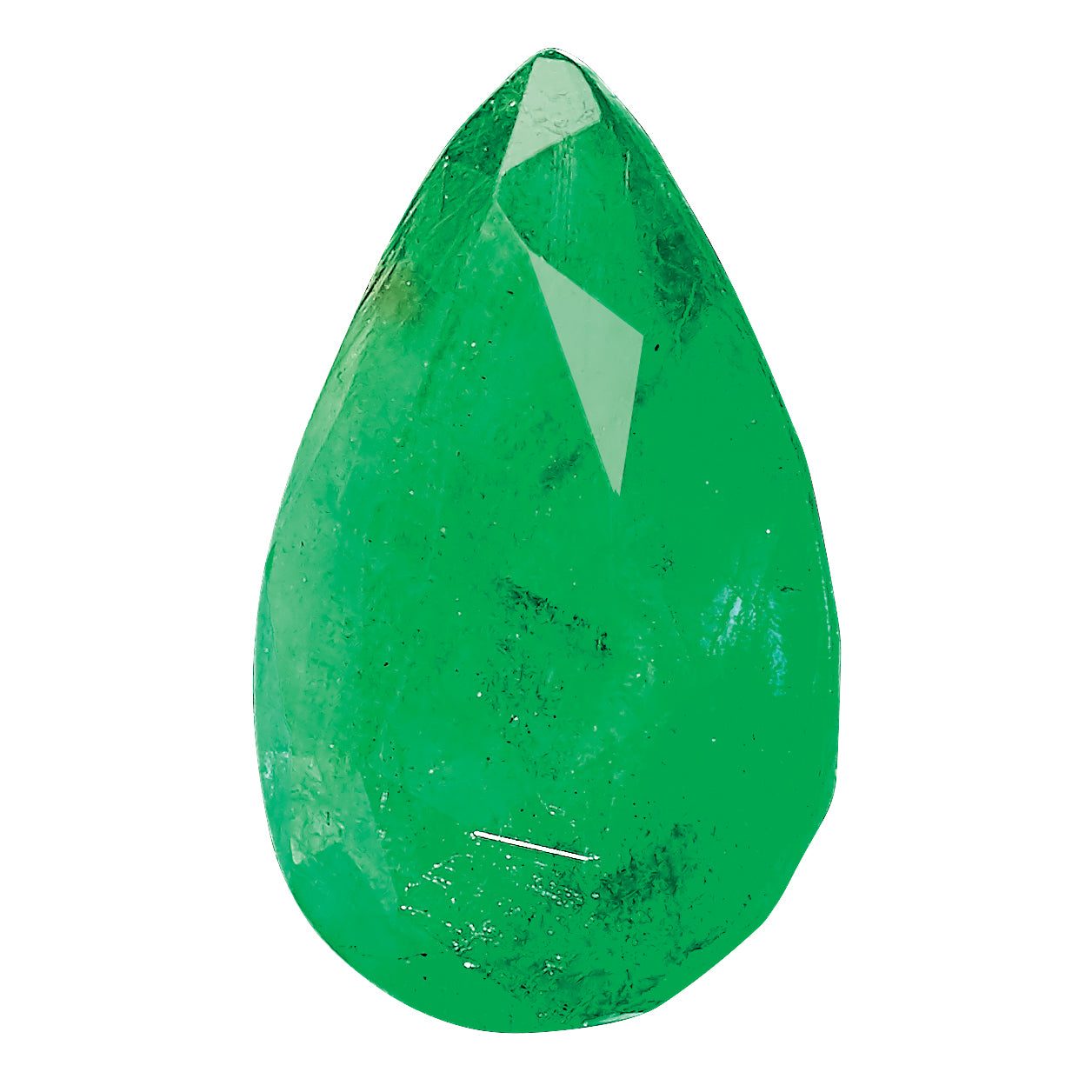 6x4mm Pear Faceted Natural Emerald - AA Quality - Sophia Jewelers