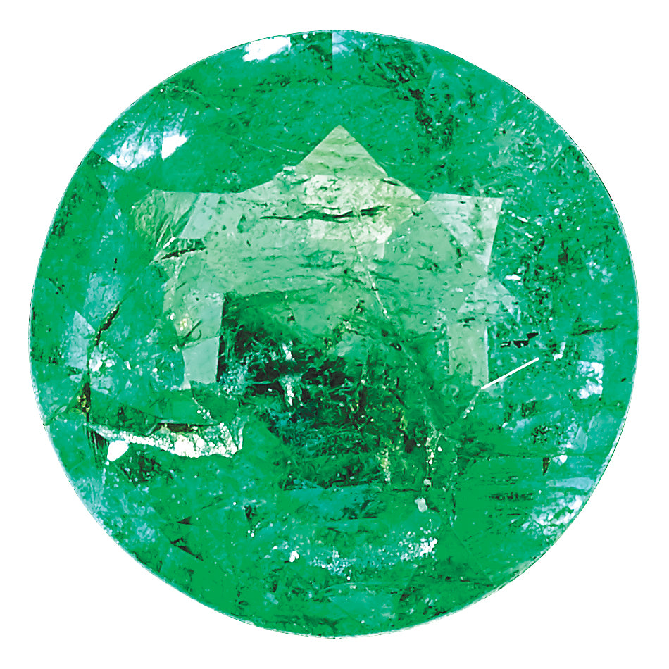 3.75mm Round Faceted Natural Emerald - A Quality - Sophia Jewelers