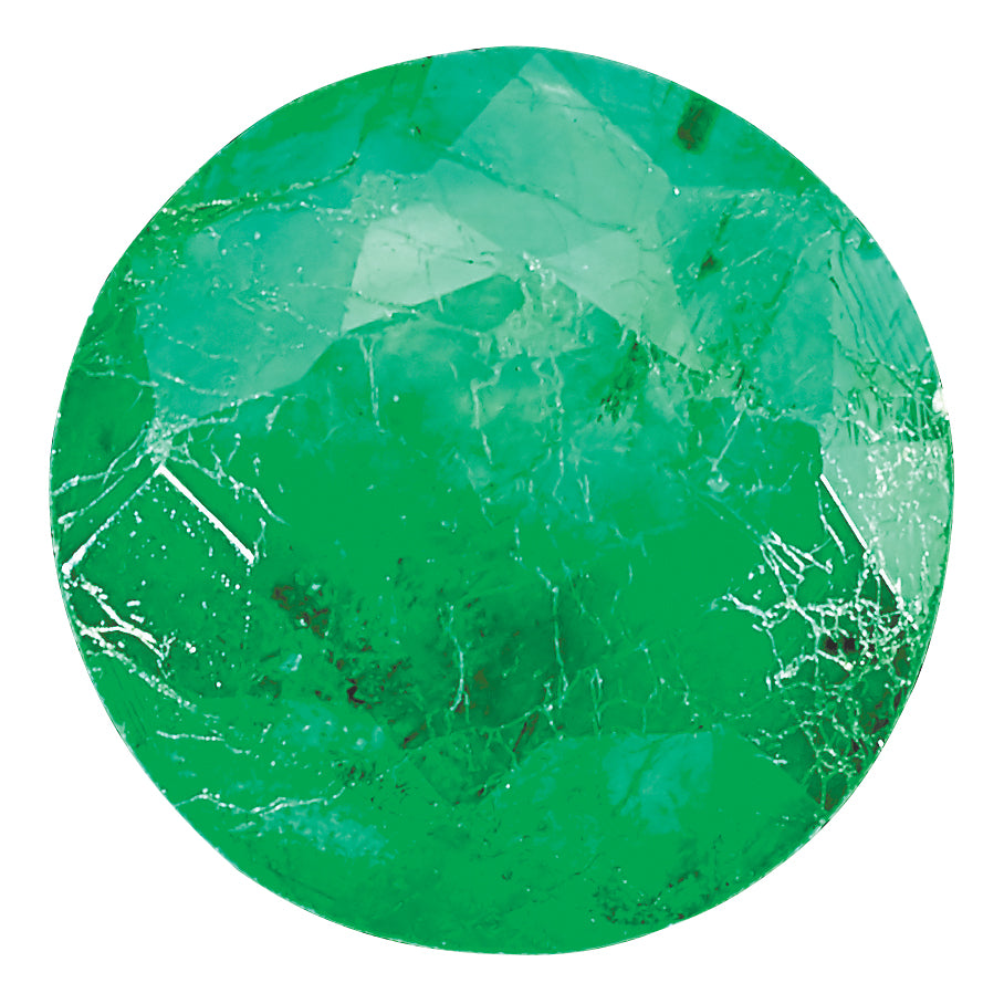 5mm Round Faceted Natural Emerald - C Quality - Sophia Jewelers
