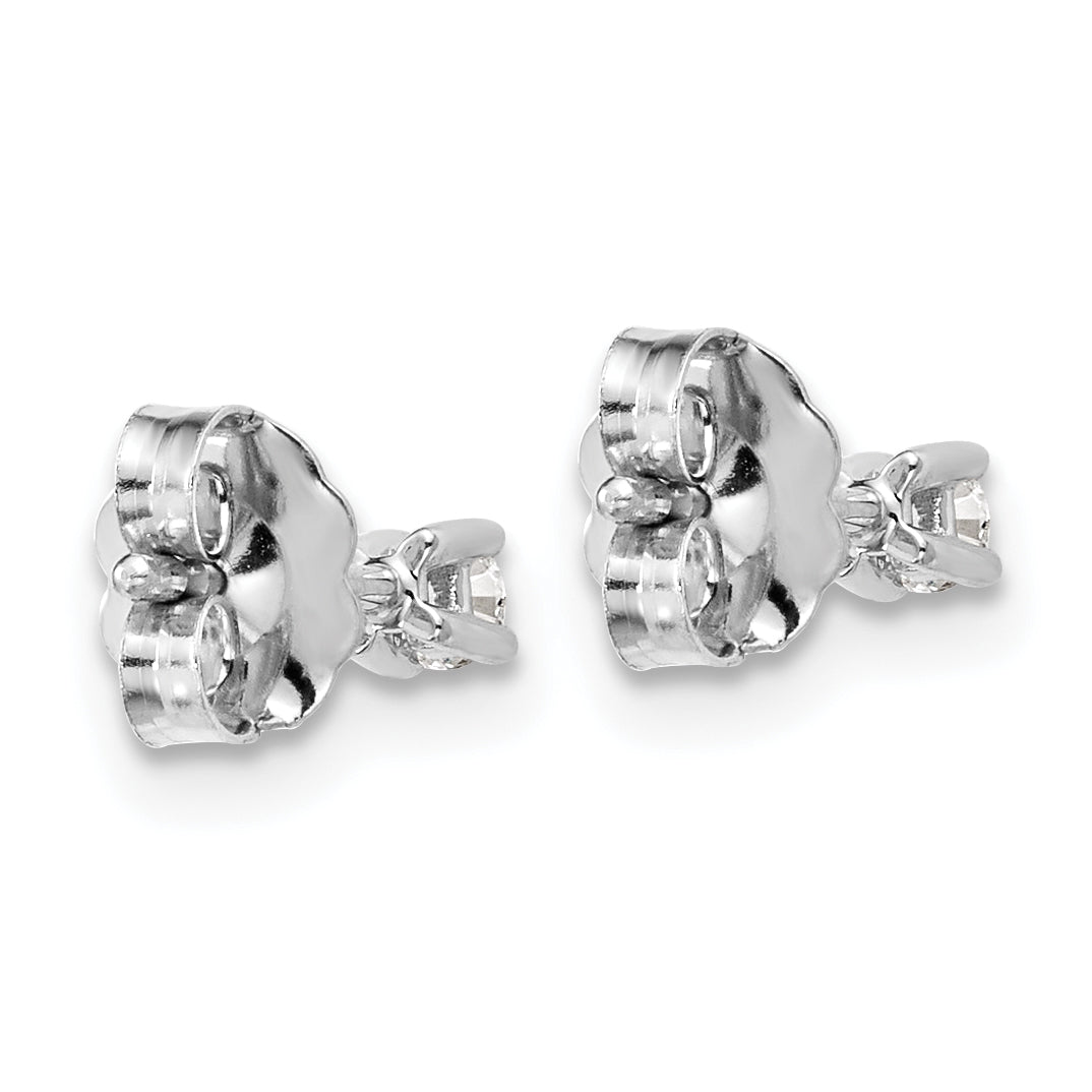 14K White Gold 1/10 ct Lab-Created Diamond VS/SI+ G+, 4-Prong Stud Earrings