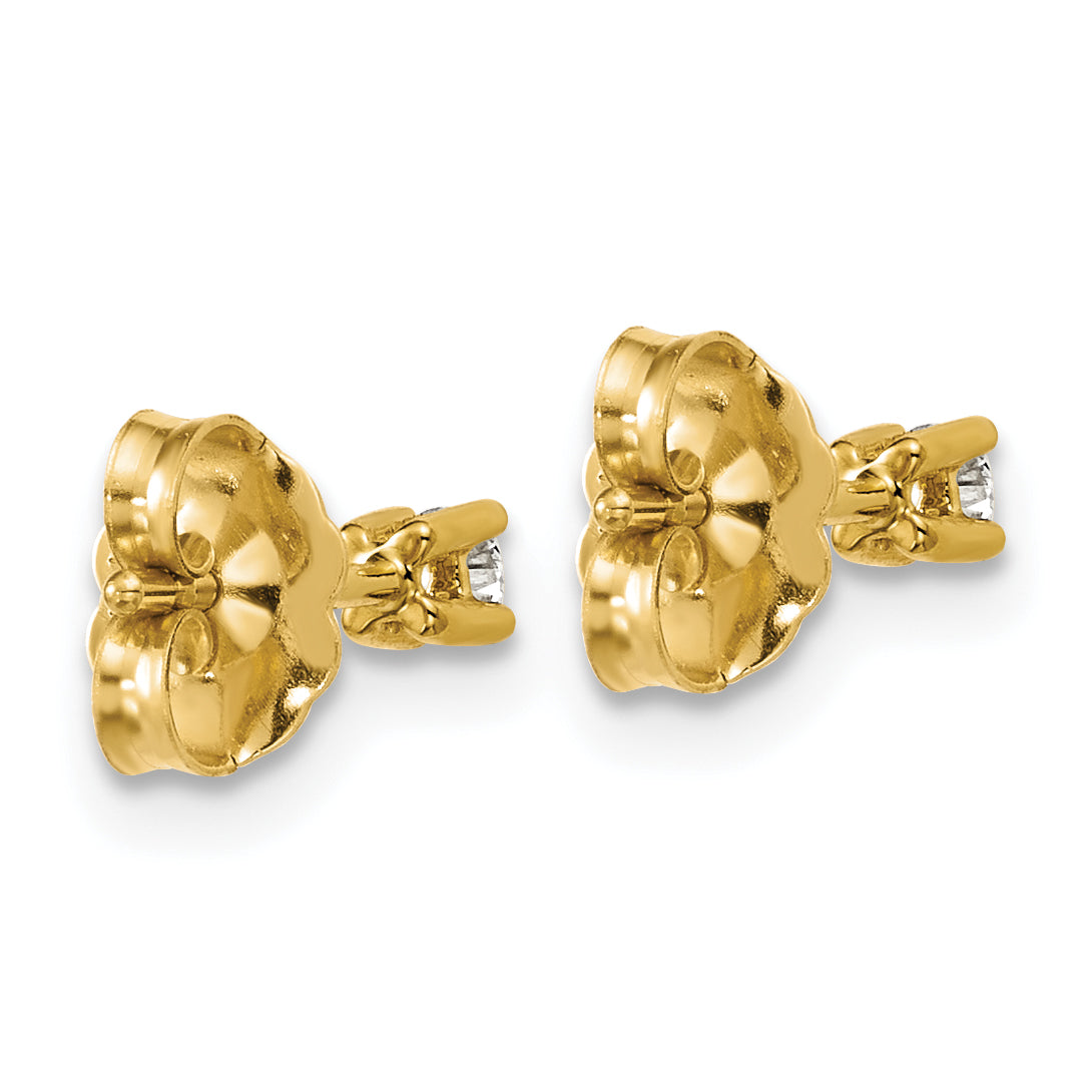 14K Yellow Gold 1/10 ct Lab-Created Diamond VS/SI+ G+, 4-Prong Stud Earrings