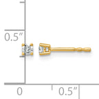 14k 1/10 carat Lab Grown Diamond VS+ F+ Round Complete Four Prong Stud Earrings