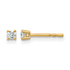 14K Yellow Gold 1/10 ct Lab-Created Diamond VS/SI+ G+, 4-Prong Stud Earrings