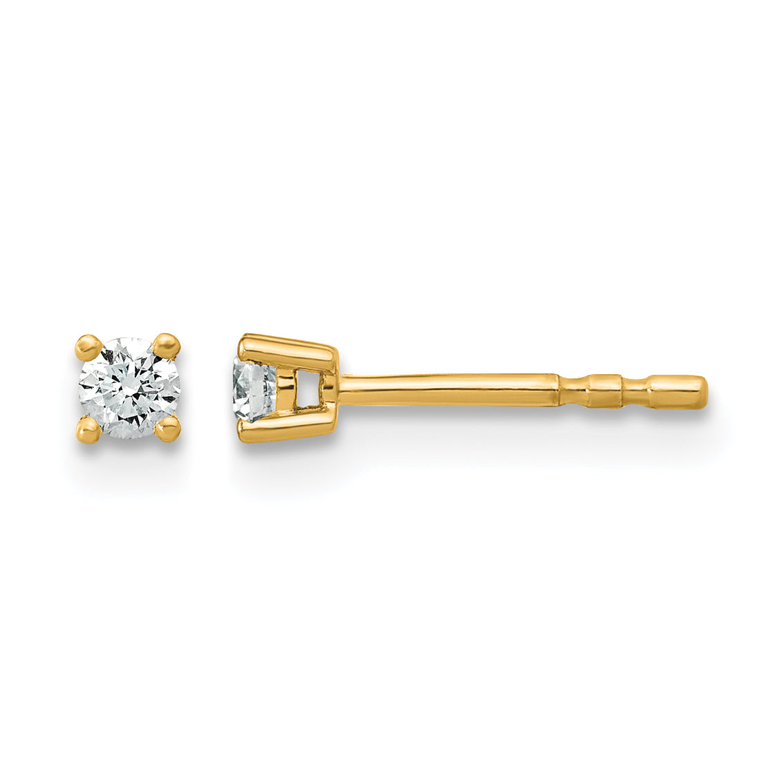 14K Yellow Gold 1/10 ct Lab-Created Diamond VS/SI+ G+, 4-Prong Stud Earrings