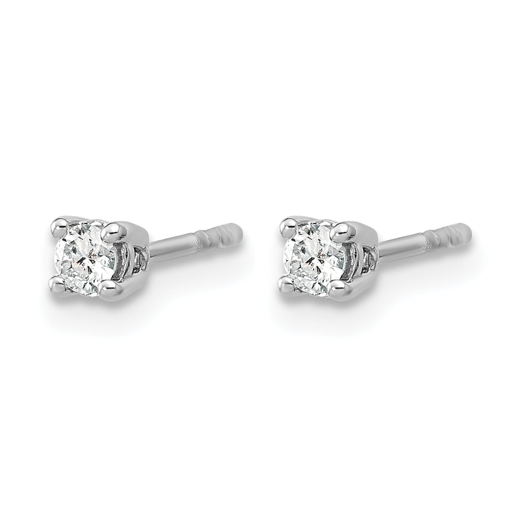 14K White Gold 1/6 ct Lab-Created Diamond VS/SI+ G+, 4-Prong Stud Earrings