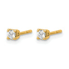 14K Yellow Gold 1/6 ct Lab-Created Diamond VS/SI+ G+, 4-Prong Stud Earrings