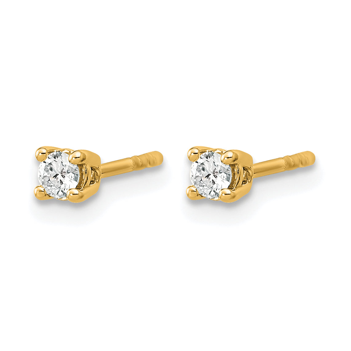 14K Yellow Gold 1/6 ct Lab-Created Diamond VS/SI+ G+, 4-Prong Stud Earrings