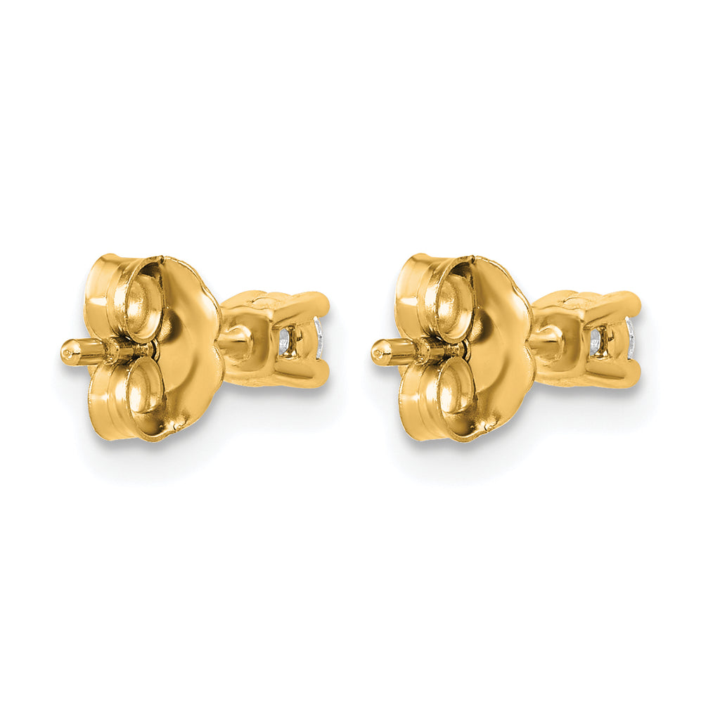 14K Yellow Gold 1/6 ct Lab-Created Diamond VS/SI+ G+, 4-Prong Stud Earrings