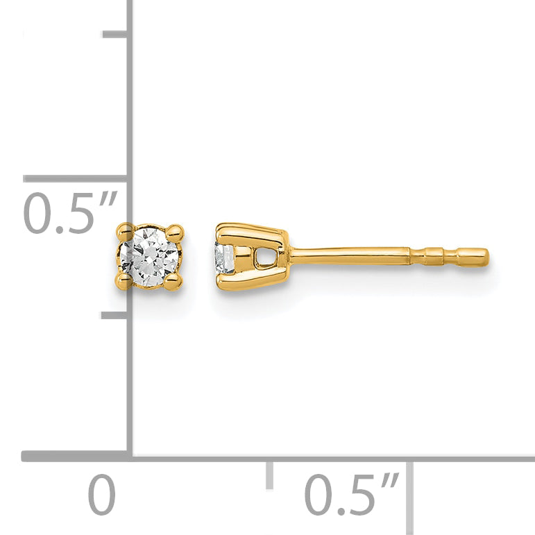 14k 1/6 carat Lab Grown Diamond VS+ F+ Round Complete Four Prong Heavyweight Stud Earrings