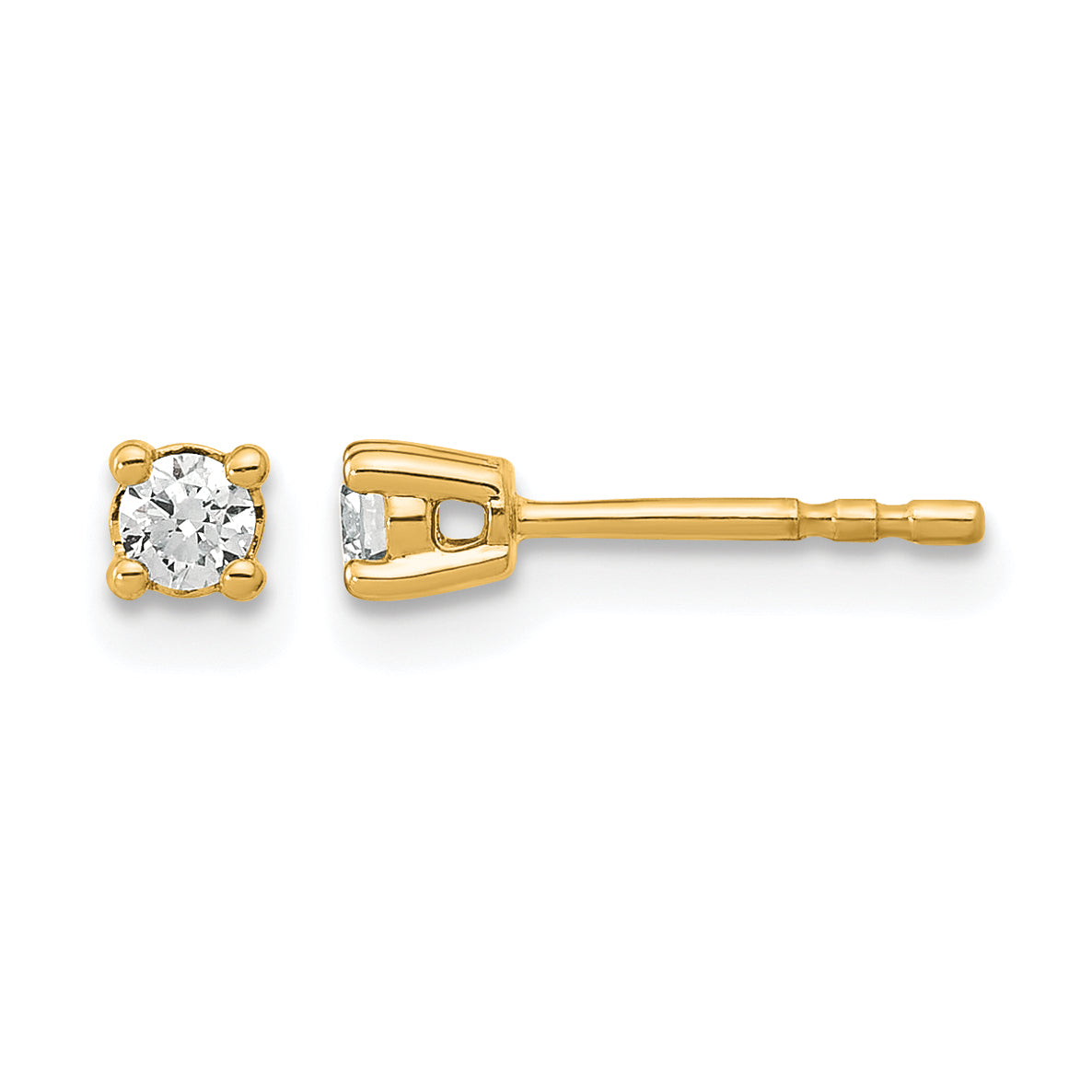 14K Yellow Gold 1/6 ct Lab-Created Diamond VS/SI+ G+, 4-Prong Stud Earrings Main image
