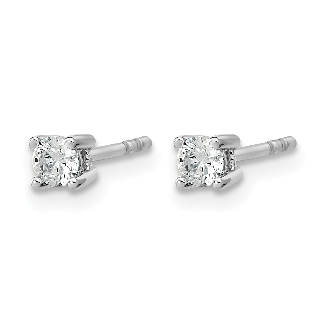 10K White Gold Lab-Created Diamond 4-Prong Stud Earrings