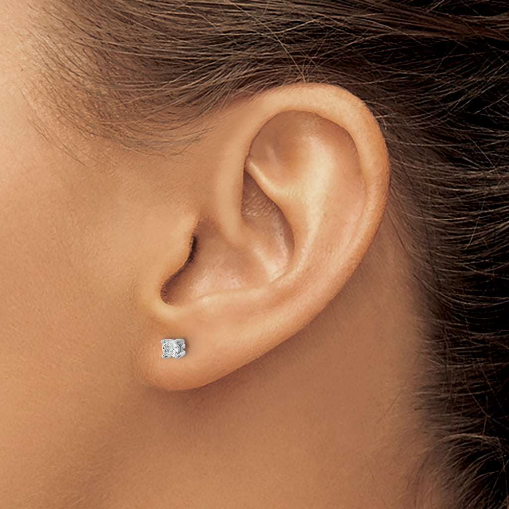 14K White Gold 1/5 ct Certified Lab-Created Diamond VS+ F+, 4-Prong Stud Earrings