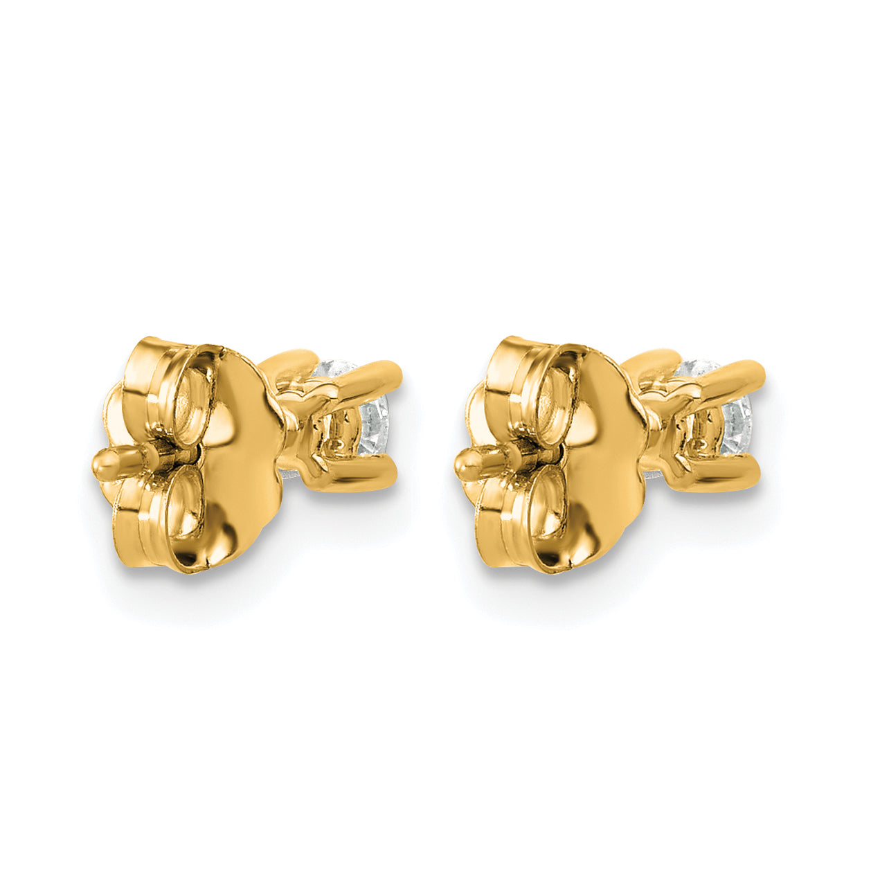 14K Yellow Gold 1/5 ct Lab-Created Diamond VS/SI+ G+, 4-Prong Stud Earrings