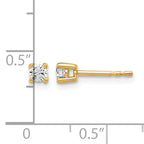 14K Yellow Gold 1/5 ct Certified Lab-Created Diamond VS+ F+, 4-Prong Stud Earrings