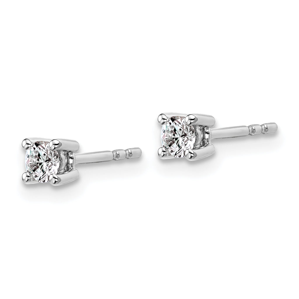 18K White Gold 1/4 ct Certified Lab-Created Diamond VS+ F+, 4-Prong Stud Earrings