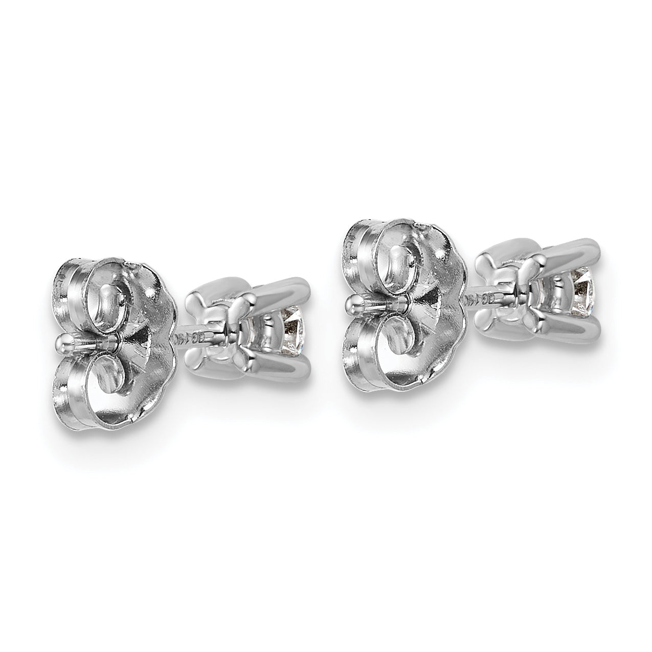 18K White Gold 1/4 ct Certified Lab-Created Diamond VS+ F+, 4-Prong Stud Earrings