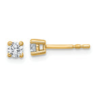 18K Yellow Gold 1/4 ct Lab-Created Diamond VS+ F+, 4-Prong Stud Earrings