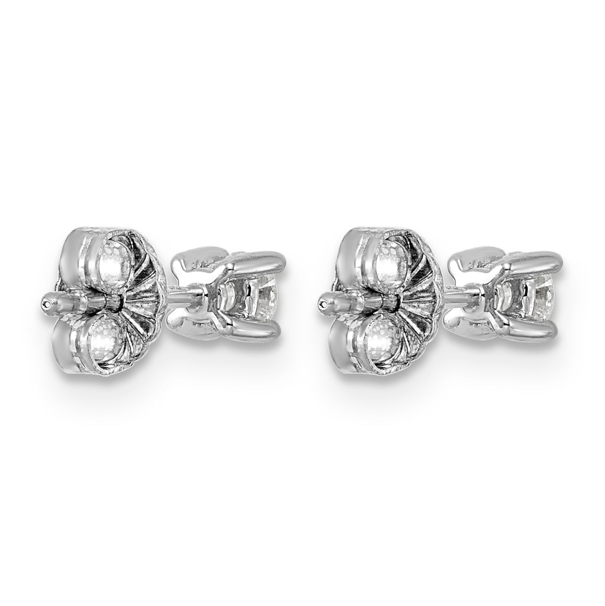 Sterling Silver Round Diamond Stud Earrings â€“ 1/4 CTW, F+ Color, VS+ Clarity, Basket Setting