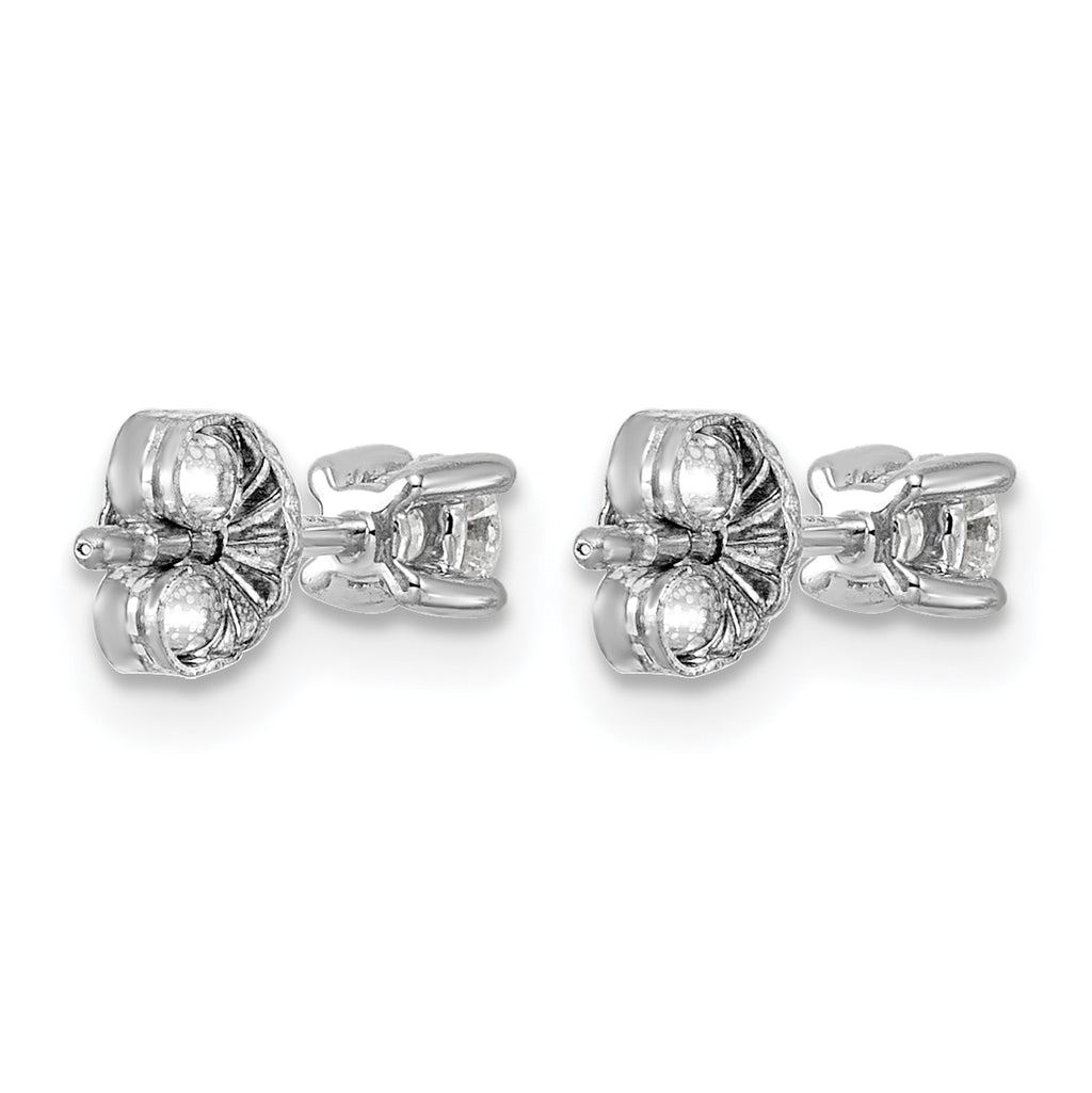 Sterling Silver Rhodium-Plated 1/4 ct Lab-Created Diamond VS/SI+ G+, 4-Prong Stud Earrings