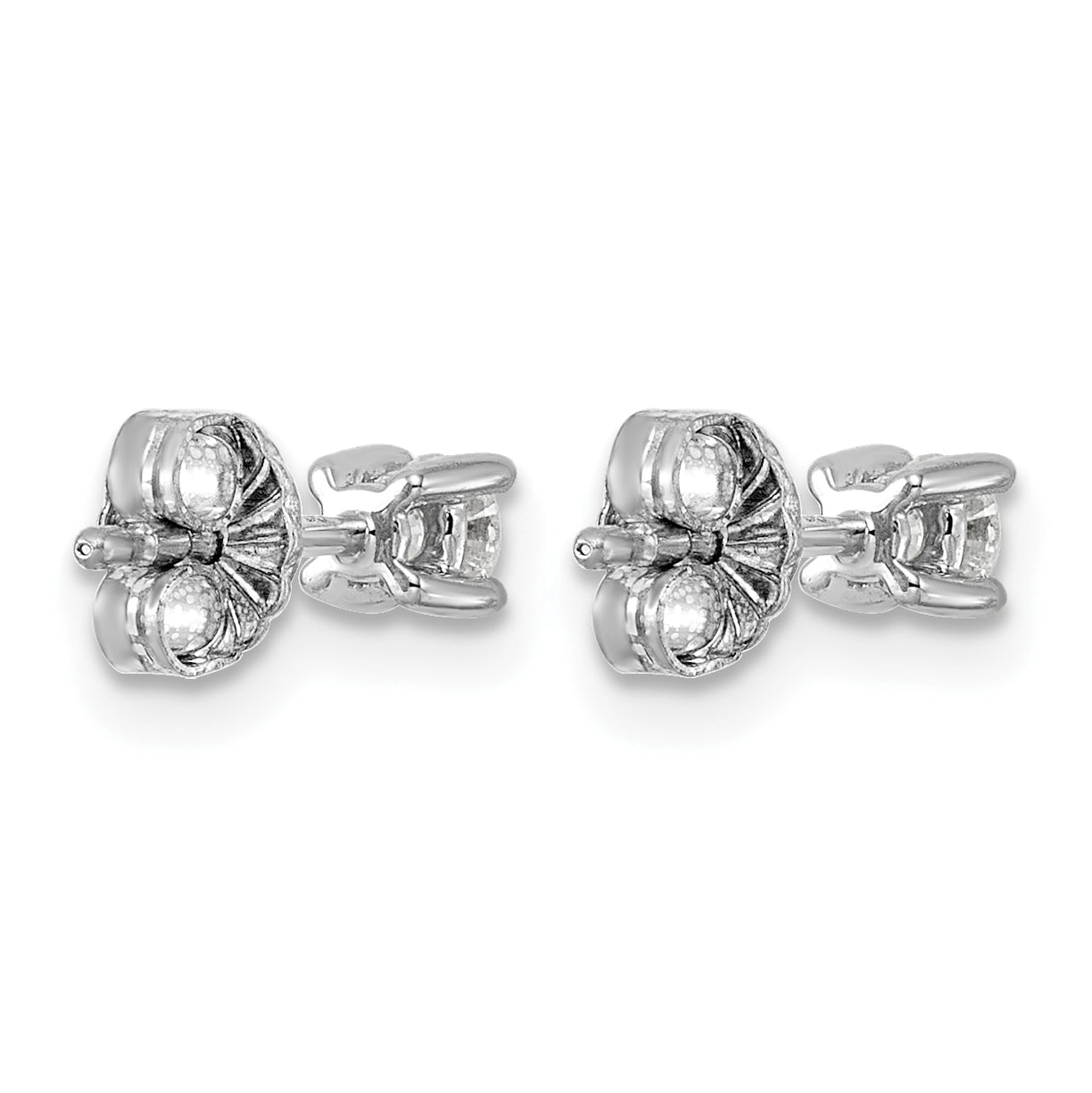 Sterling Silver Rhodium-Plated 1/4 ct Lab-Created Diamond VS/SI+ G+, 4-Prong Stud Earrings