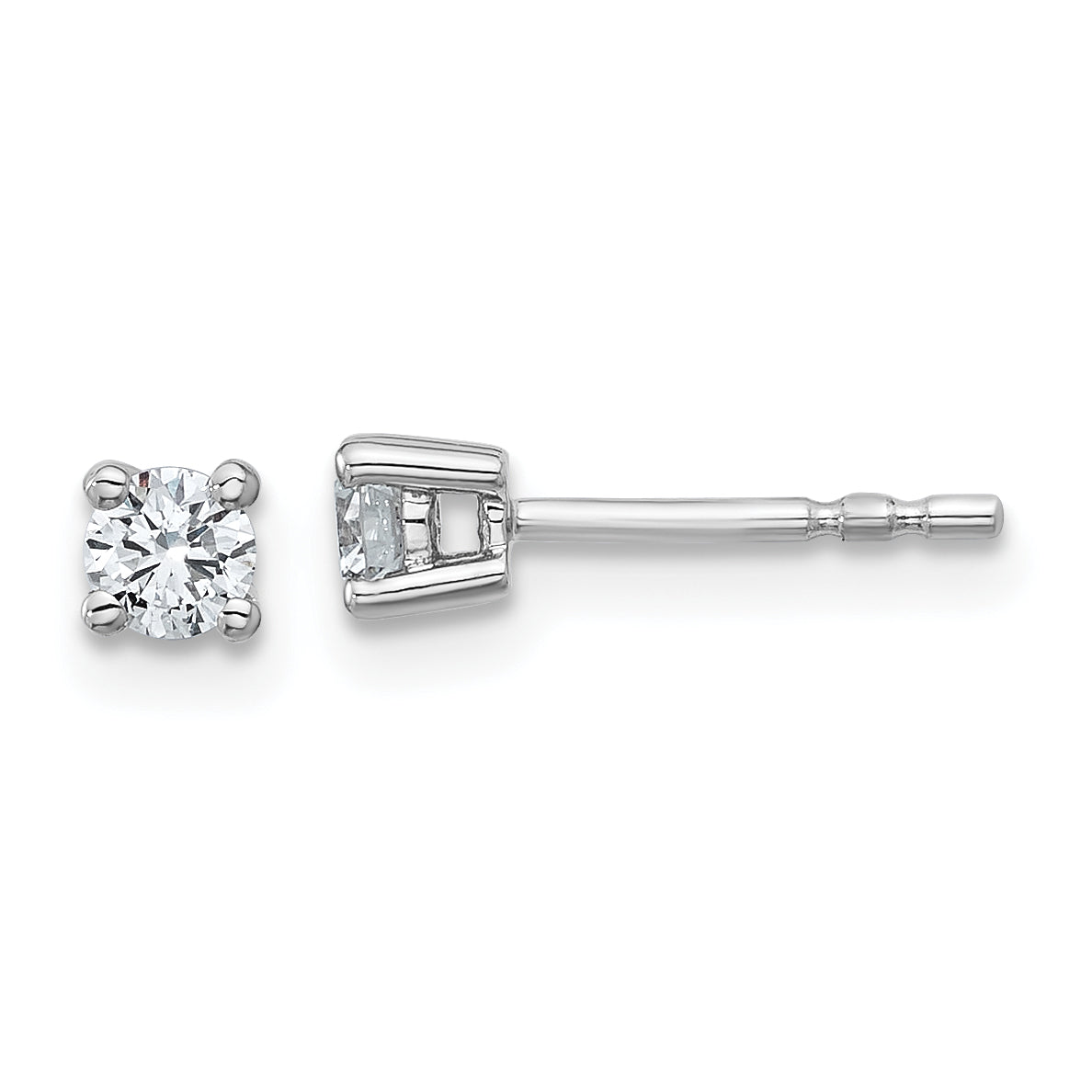 Sterling Silver Rhodium-Plated 1/4 ct Lab-Created Diamond VS/SI+ G+, 4-Prong Stud Earrings