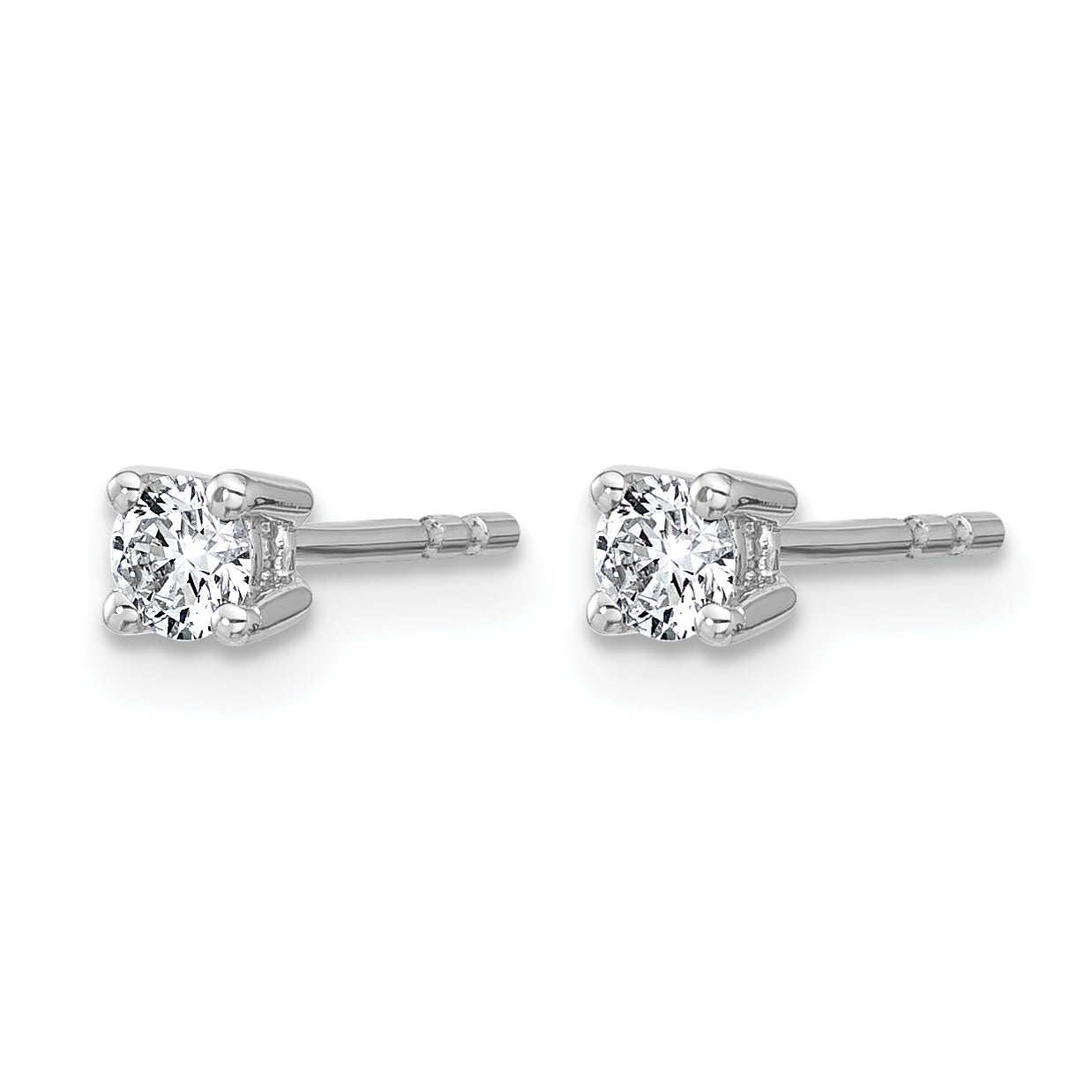 10K White Gold 1/4 ct Diamond, 4-Prong Stud Earrings Secondary image