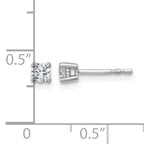 10K White Gold Lab-Created Diamond 4-Prong Stud Earrings