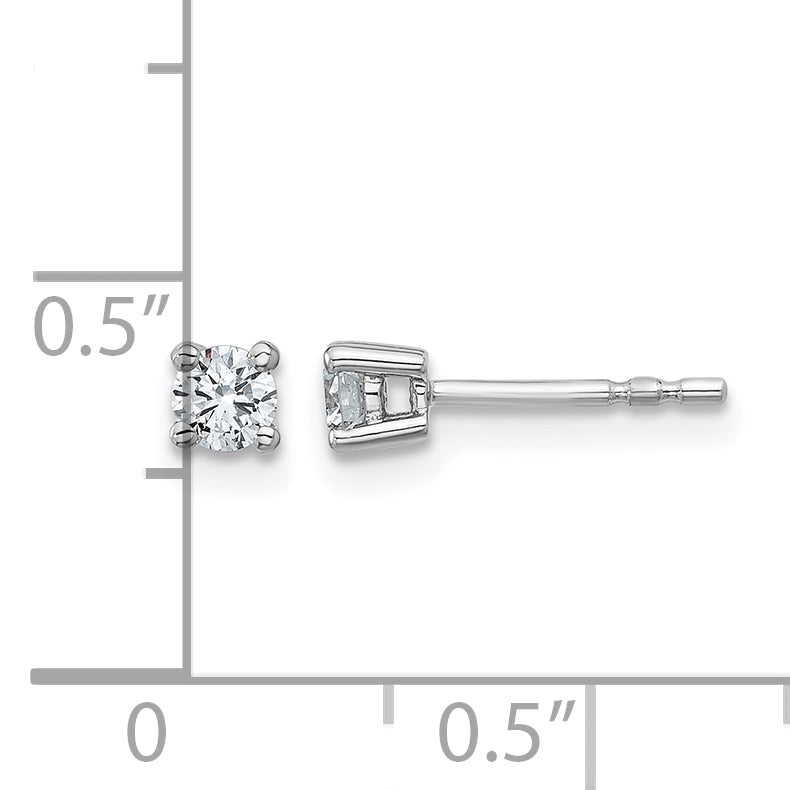14K White Gold 1/4 ct Lab-Created Diamond VS/SI+ G+, 4-Prong Stud Earrings