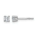 10K White Gold Lab-Created Diamond 4-Prong Stud Earrings