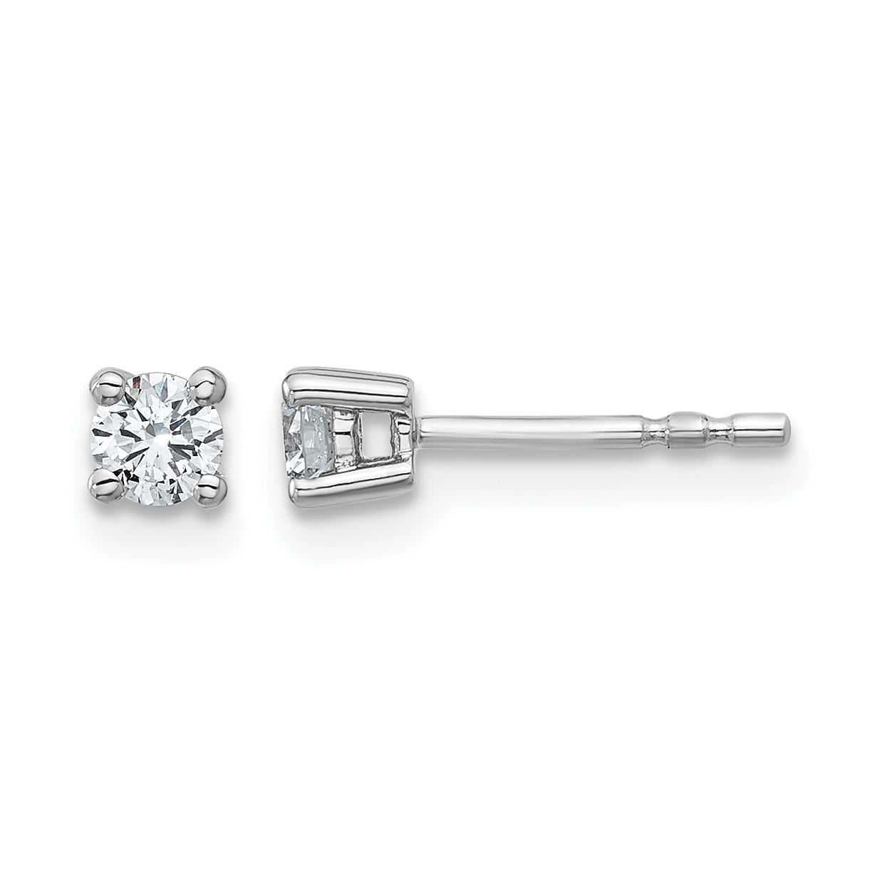 10K White Gold Lab-Created Diamond 4-Prong Stud Earrings