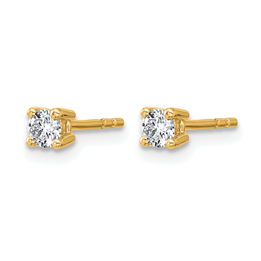 14K Yellow Gold 1/4 ct Lab-Created Diamond VS+ F+, 4-Prong Stud Earrings