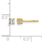 14K Yellow Gold 1/4 ct Lab-Created Diamond VS+ F+, 4-Prong Stud Earrings