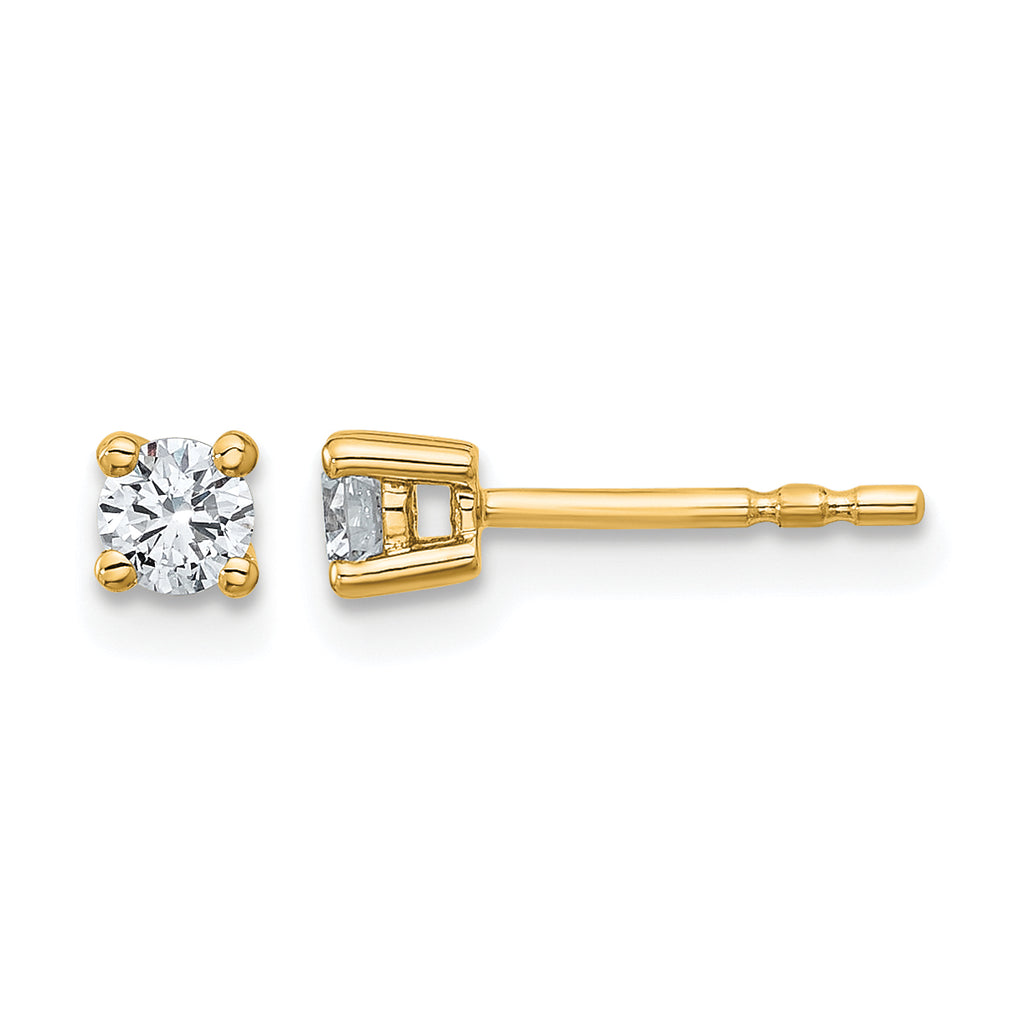 10K Yellow Gold Lab-Created Diamond 4-Prong Stud Earrings