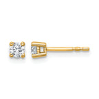 14K Yellow Gold 1/4 ct Certified Lab-Created Diamond VS+ F+, 4-Prong Stud Earrings