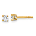 18K Yellow Gold 1/3 ct Lab-Created Diamond VS+ F+, 4-Prong Stud Earrings