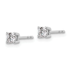 Platinum 1/3 carat Lab Grown Diamond VS+ F+ Round Complete Four Prong Stud Earrings