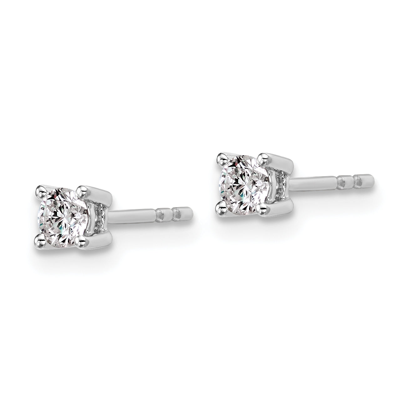 Sterling Silver Rhodium-Plated 1/3 ct Lab-Created Diamond VS/SI+ G+, 4-Prong Stud Earrings