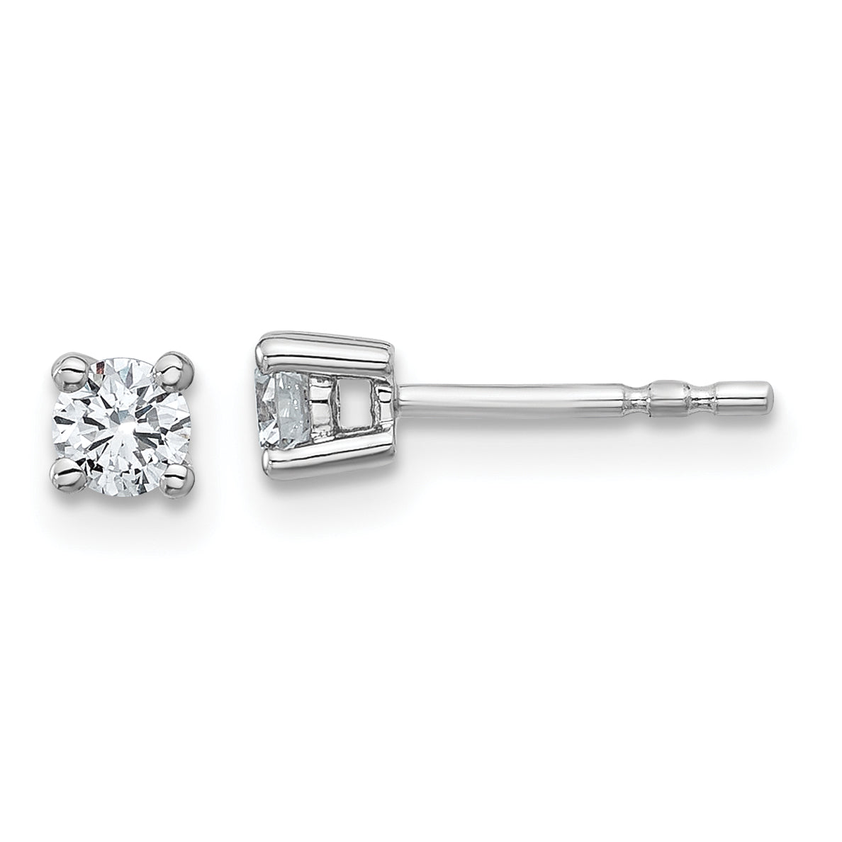 Sterling Silver Rhodium-Plated 1/3 ct Lab-Created Diamond VS/SI+ G+, 4-Prong Stud Earrings